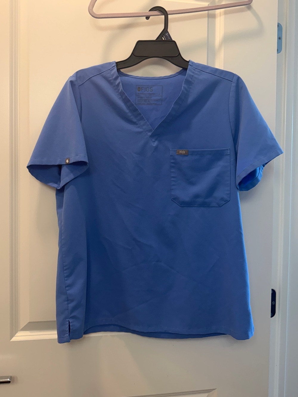 Figs Scrub Top Womens Large Catarina One Pocket Ciel Blue Technical Collection